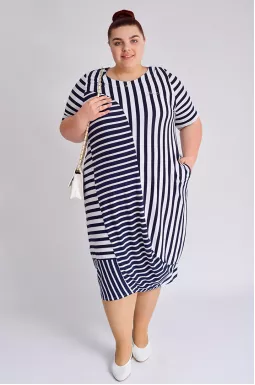 Сукня міді в смужку великих розмірів