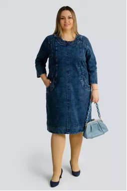 Сукня міді джинсова великих розмірів