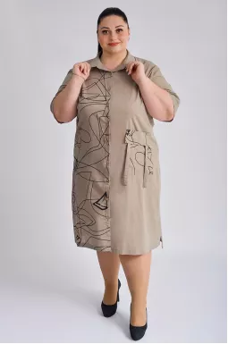 Сукня футляр міді лляна великих розмірів