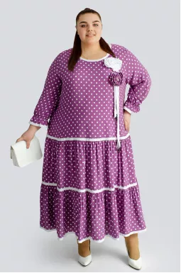 Сукня максі в горох великих розмірів