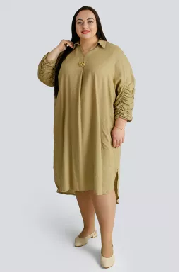 Льняна сукня міді з прикрасою серце великих розмірів