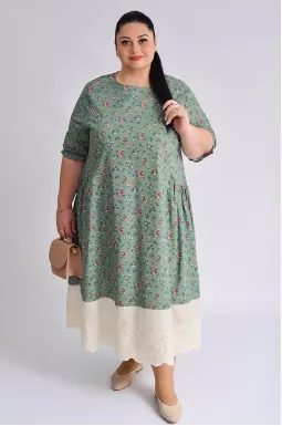 Сукня міді в принт великих розмірів