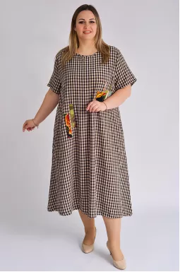 Сукня міді в клітинку великих розмірів