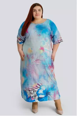 Сукня максі в квітковий принт великих розмірів