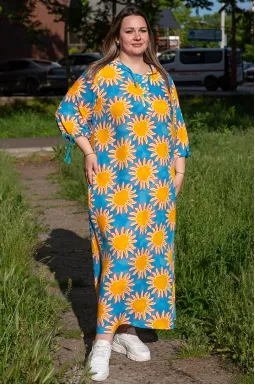 Сукня максі з оригінальним принтом великих розмірів