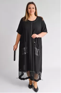 Сукня максі балон з кишенями великих розмірів