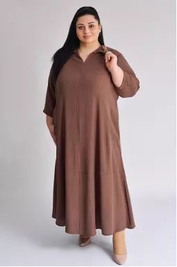 Платье макси жатка с украшением больших размеров