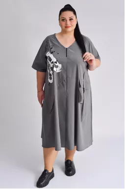 Сукня міді з блискавкою великих розмірів