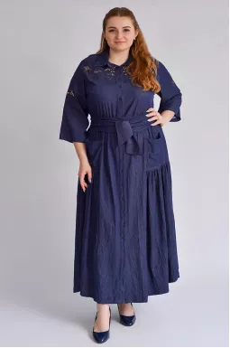 Платье макси с ажурной отделкой больших размеров