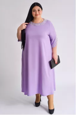 Платье макси с жемчужинами больших размеров