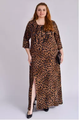 Сукня максі з леопардовим принтом великих розмірів