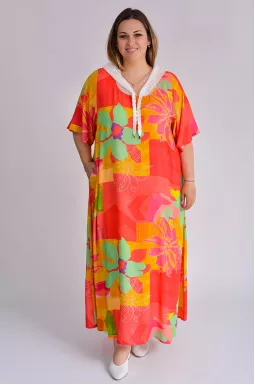 Яскрава сукня максі з квітковим принтом великих розмірів