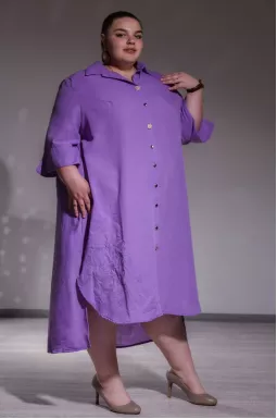 Платье миди с вышивкой больших размеров