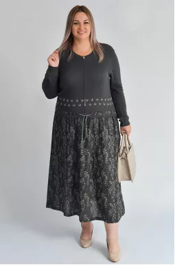 Сукня максі з лляною спідницею та в’язаним верхом великих розмірів