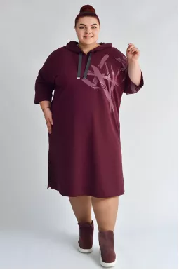 Сукня з капюшоном та графічним принтом великих розмірів