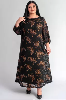 Платье-двойка с цветочным принтом и изысканным декором из бусин больших размеров