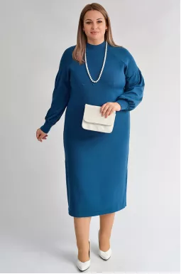 Сукня міді з об’ємними рукавами та прикрасою великих розмірів