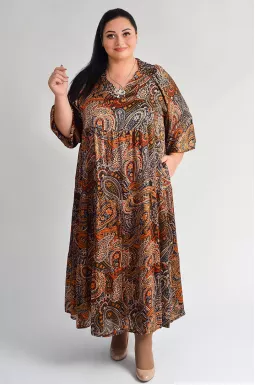 Платье макси с узором пейсли больших размеров