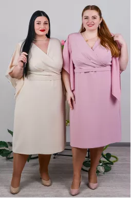 Платье миди А-силуэт с легкими рукавами больших размеров