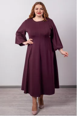 Сукня максі в сливовому кольорі з елегантною прикрасою великих розмірів