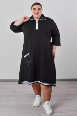 Сукня з контрастними смужками та з декоративними воланами великих розмірів