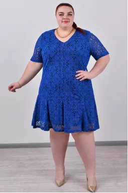 Сукня міні гіпюрова з квітковим візерунком великих розмірів