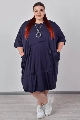 Сукня міні з фактурними складками та з кишенями великих розмірів