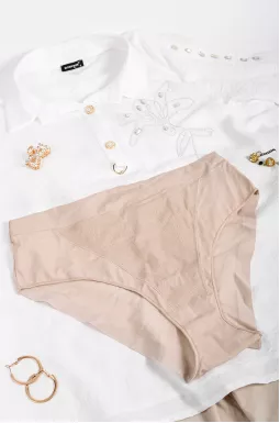 Труси-сліп із поєднанням текстилю і прозорої сітки великих розмірів