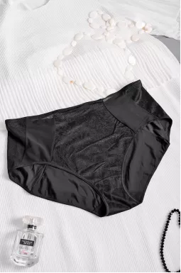 Труси чорні з візерунком великих розмірів