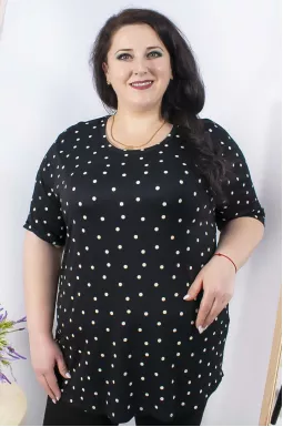 Туніка коротка в горох супер батал