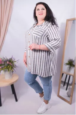 Сорочка-туніка на гудзиках батал