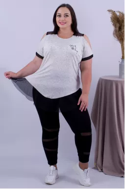 Туніка з відкритими плечима батал