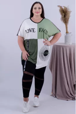 Туніка довга пряма з принтом супер батал