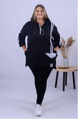 Стильна укорочена туніка з декором супер батал