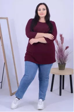 Вкорочена однотонна туніка супер батал