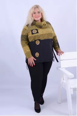 Туніка трапеція вкорочена з хомутом супер батал