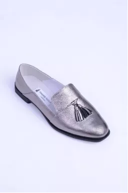 Срібні туфлі з прикрасою демі великих розмірів