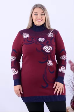 Тепла вкорочена туніка з візерунками батал