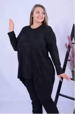 Туніка вкорочена трапеція з кишенями батал