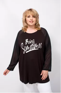 Туніка коротка пряма з принтом супер батал