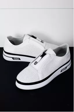 Закриті туфлі з блискавкою та перфорацією великих розмірів