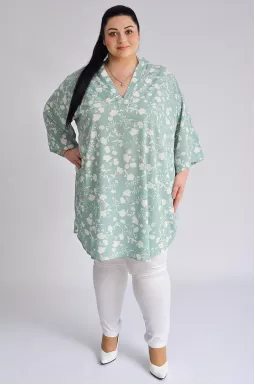 Туніка довга в різних принтах великих розмірів