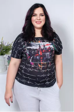 Туника короткая с принтом супер батал