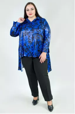 Туніка-сорочка шовкова в принт супер батал
