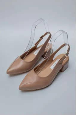 Бежеві шкіряні слінгбекі великих розмірів