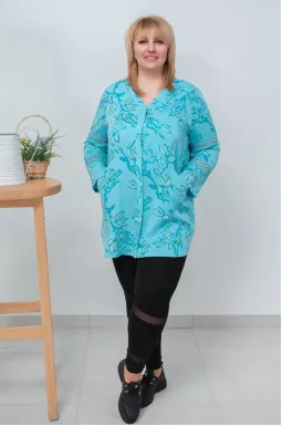 Туніка сорочка з рукавами декорованими мереживом супер батал