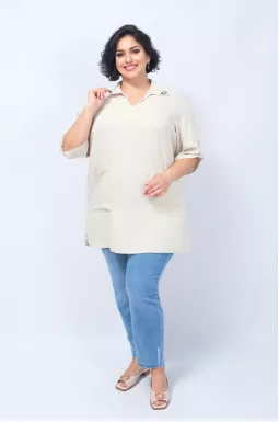 Туніка з кишенями та прикрасами батал