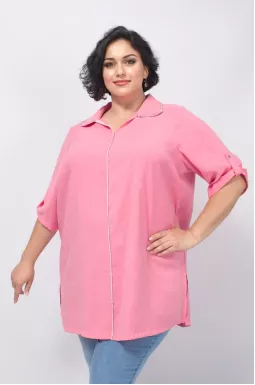 Туніка шовкова оформлена блискітками батал