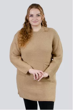 Туніка в'язана з кишенями батал