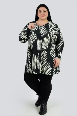 Туніка трапеція трикотажна в різних принтах супер батал
